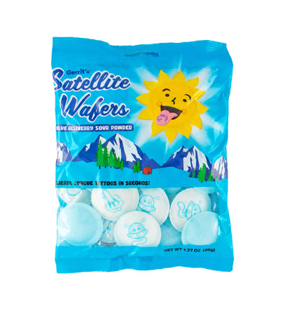 Gerrit's® Blue Raspberry Satellite Wafers® with Tongue Tattoos