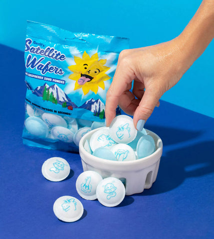 Gerrit's® Blue Raspberry Satellite Wafers® with Tongue Tattoos